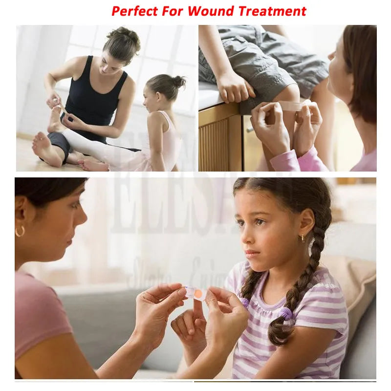 100Pcs Waterproof Band-Aids – Multi-Size Anti-Bacterial First Aid Bandages for Home & Travel